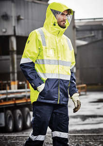 Vests Jackets: Mens Hi Vis 4 In 1 Waterproof Jacket ZJ532