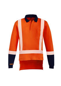Flame Retardant Workwear: Mens Orange Flame TTMC-W23 X Back Taped Polo ZH670