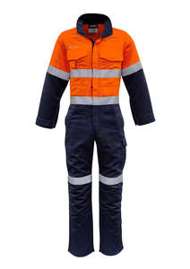 Flame Retardant Workwear: Mens Orange Flame Overall - Hoop Taped ZC525