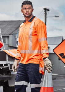 Mens TTMC-W23 Segmented Tape Long Sleeve Polo ZH540