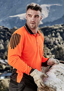 Ho Vis Polos: Mens Hi Vis Flux Long Sleeve Polo ZH310