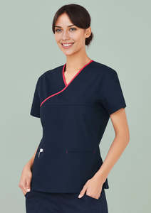 Womens: Womens Contrast Scrub Top H10722