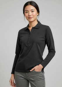 Polos: Crew Long Sleeve Polo