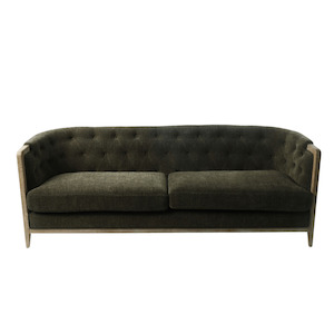 Sofas: Louis 3 Seater Green Sofa with Washed Oak Frame