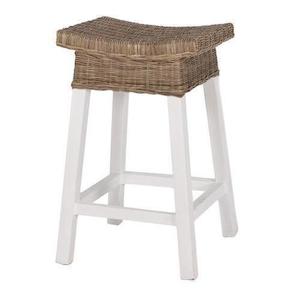 Furniture Best Sellers: White Wood & Rattan Hamptons Barstool