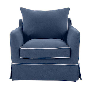 Noosa Hamptons Armchair Navy with White Piping