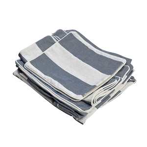 Sofa Cover: 2 Seat Slip Cover - Noosa Denim Cream Stripe