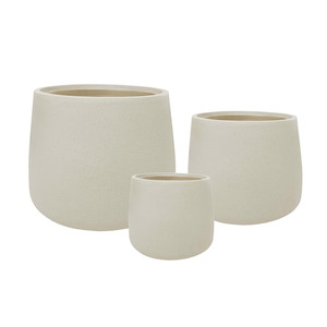 Pots Planters: Sunny Beige Terrazzo Planters Set of 3