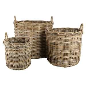 Rattan Dining Chairs: Andal Rattan Baskets - Set of 3