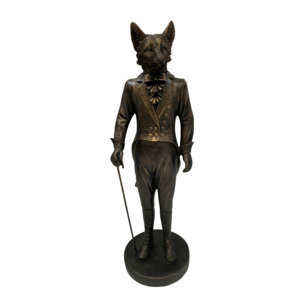 Gentleman Fox Bronze Statue 42cm