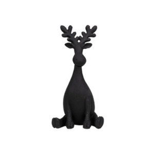 Wall Decor Decorative: Black Sitting Deer Christmas Ornament
