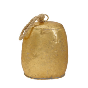 Large Antique Gold Cow Bell