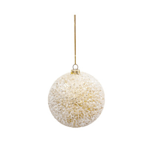 Wall Decor Decorative: Gold Beaded Bauble - 8.5cm