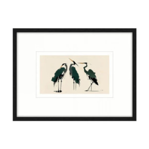 Wall Decor Best Sellers: Green Herons Canvas w/Black Frame Part B