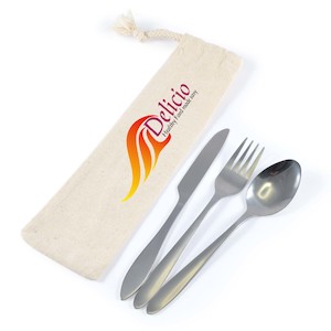 Products: Banquet Cutlery Set in Calico Pouch – One World Online