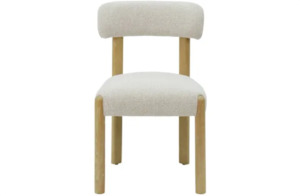 Dining Chair: Mia Linen & Oak Dining Chair - Beige Fleck