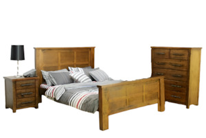 Bedroom Suite: Industrial Bedroom Suite 4Pcs - King
