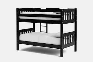 Bed Frames: Peri Bunk Bed with 2 Mattress - Black