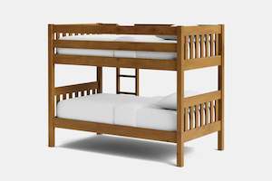 Bed Frames: Peri Bunk Bed with 2 Mattress - Light Rimu