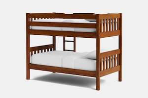 Bed Frames: Peri Bunk Bed with 2 Mattress - Maple