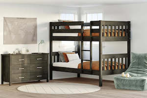 Peri Bunk Bed with 2 Mattress - Greywash