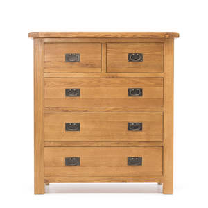 Bedroom: Kensington Oak 5 Drawer Tallboy