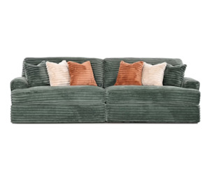 Clearance: Bruno Large Corduroy 4 Seater Sofa - Olive