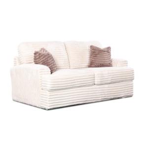 Bruno Large 2 Seater Plush Corduroy Sofa - Ivory