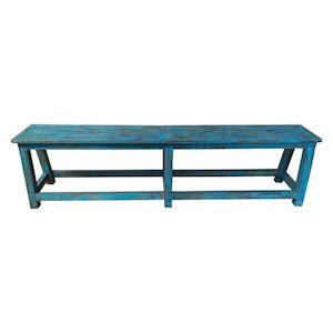 Harvest Wooden Bench - Rustic Blue