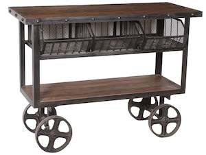 Blanket Chest Bench: Solid Teak Trolley Bench