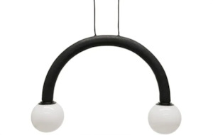 Chandelier Ceiling Light: ARC Wooden Pendant Light - Black Sandblast