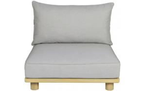 Sofas: Benn Outdoor Middle Sectional - Gray & Acacia