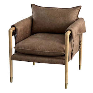 Aged Italian Leather: Cuba Armchair - Manila Toffee