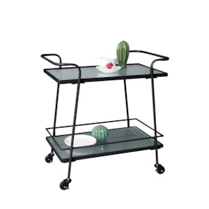 Bar Table Bar Stools: Metal Bar Cart Trolley with Wheels