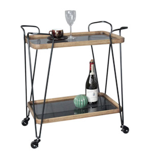 Bar Table Bar Stools: Baxton Bar Cart Trolley with Wheels