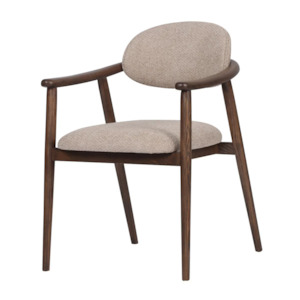 Dining Chairs: Cellini Dining Chair - Sand & Walnut
