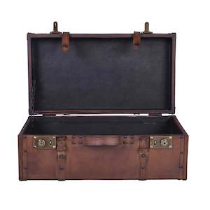 Blanket Chest Bench: Jaipur Leather Trunk Suitcase