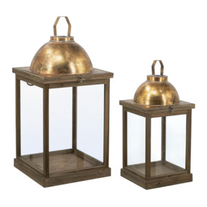 Antique Gold Lanterns Set of 2