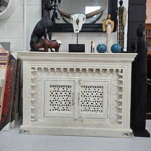 Boho Hand Carved 2 Door Sideboard