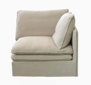 Living: Calais Right End Slip Cover Sofa Seat - Oatmeal