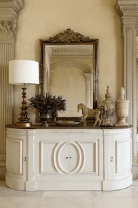 Sideboards Buffet Tables: Bastian 4 Door Sideboard Distressed White - 2100mm