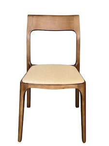Dining Chairs: Baur Dining Chair - Linen Fabric / Walnut Frame