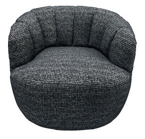 Milly Swivel Accent Chair - Black & Silver