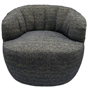 Milly Swivel Accent Chair - Gold & Black