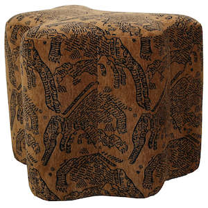 Ottomans Pouf: Huntress Ottoman - Tiger/Brown