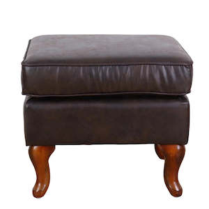 Ottomans Pouf: Huskins Leather Ottoman - Brown