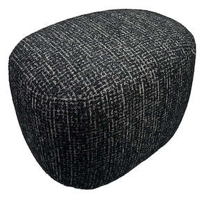 Bella Accent Ottoman - Black & Silver