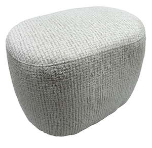 Bella Accent Ottoman - White & Taupe