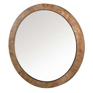 Mirror: La Pastiche Havana Burl Framed Round Wall Mirror