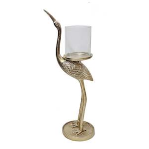 Crane Pillar Candle Holder - Medium